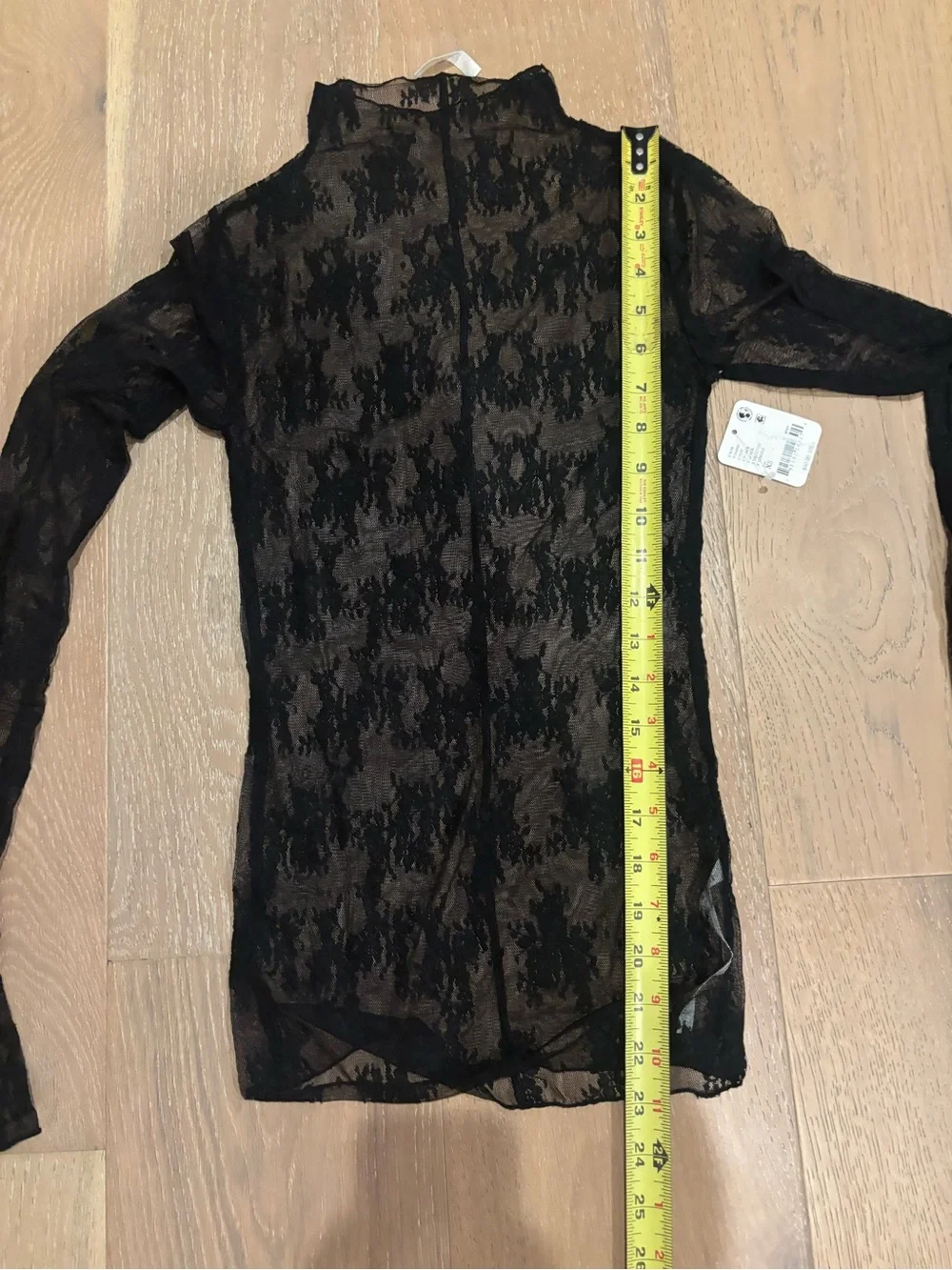 Free People Lady Lux Floral Mesh Layering Top lace XS NWT Black